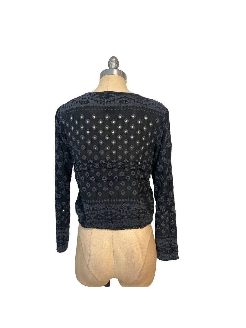 Johnny Was Black embroidered top size small - Picture 4 of 5